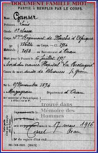 GUERRE 14.18 GANSER Louis 5 